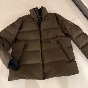 Moncler Green Ski Puffer Jacket with High Collar